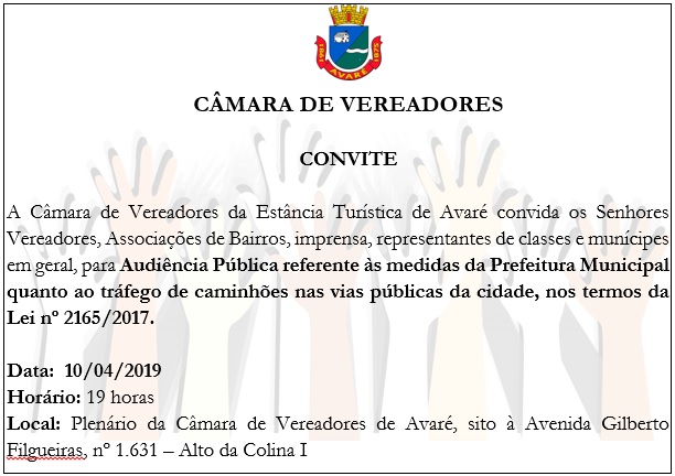 Convite: Audiência Pública