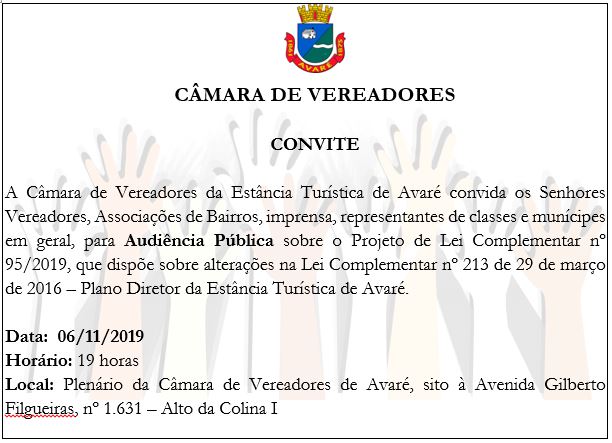 Convite: Audiência Pública