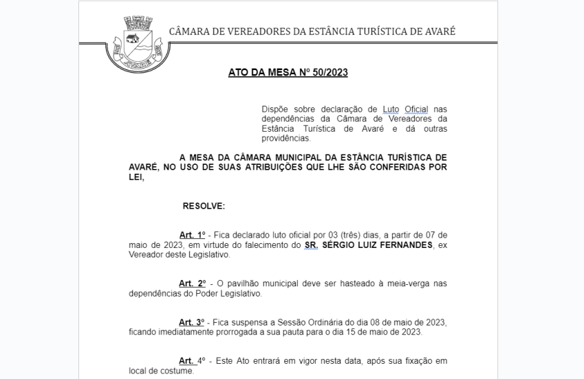 ATO DA MESA Nº 50/2023
